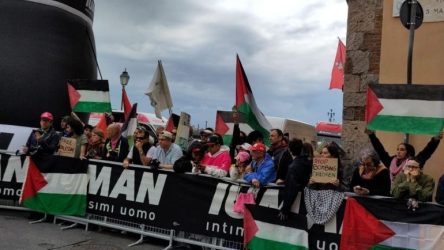 NY Gaza israel Palest flag