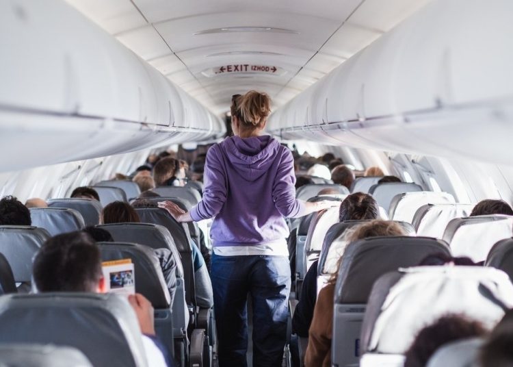 airline inside sitting passengers