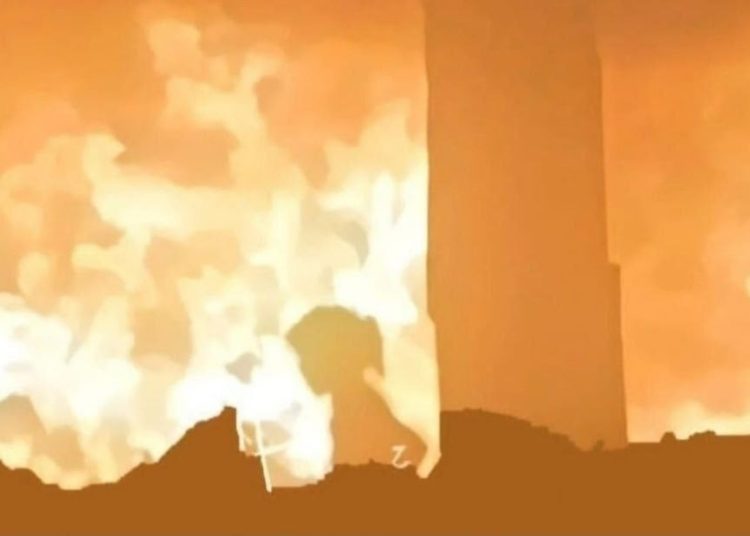 gaza fire bodys burned